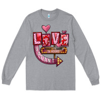 Heather Grey Valentines Day Love Vacant Long Sleeve Tee - FaDigitalArtStudio