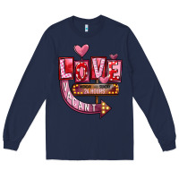 Navy Valentines Day Love Vacant Long Sleeve Tee - FaDigitalArtStudio
