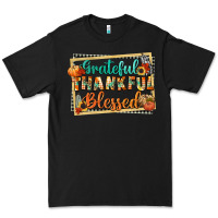 Black thankful grateful blessed Premium Tee - CowGirlArtShop