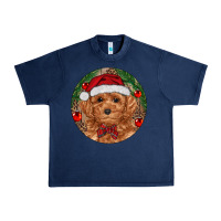 Navy Christmas Toy Poodle Urban Heavy Tee - RanaPortraitStore