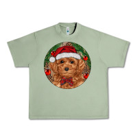 Oil Green Christmas Toy Poodle Urban Heavy Tee - RanaPortraitStore