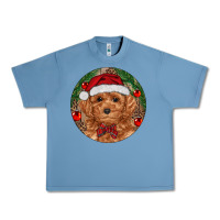 Pebble Blue Christmas Toy Poodle Urban Heavy Tee - RanaPortraitStore
