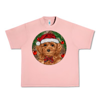 Salmon Christmas Toy Poodle Urban Heavy Tee - RanaPortraitStore