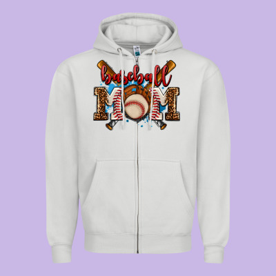 Baseball Mom Zipper Hoodie Designed By Adodesignshop