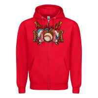 Red baseball mom Zipper Hoodie - AdoDesignShop