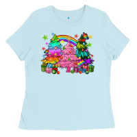 Baby Blue pride christmas trees Ladies Tee - HowdyJamesFarm
