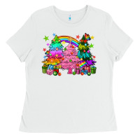 White pride christmas trees Ladies Tee - HowdyJamesFarm