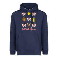 Navy softball coquette bow Heavyweight Hoodie - JahusDesignShop