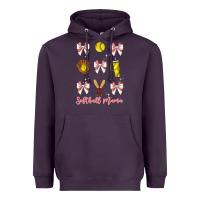 Plum softball coquette bow Heavyweight Hoodie - JahusDesignShop