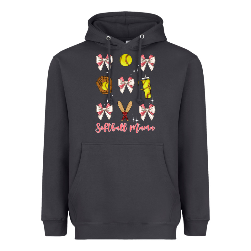 Softball Coquette Bow Heavyweight Hoodie by JahusDesignShop | Teevron