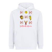 White softball coquette bow Heavyweight Hoodie - JahusDesignShop