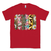 Red Easter Brushstroke With Quail Eggs Daisy And Bunny Classic Tee - RanaPortraitStore
