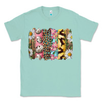 Seafoam Easter Brushstroke With Quail Eggs Daisy And Bunny Classic Tee - RanaPortraitStore