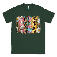 Sports Green Easter Brushstroke With Quail Eggs Daisy And Bunny Classic Tee - RanaPortraitStore