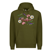 Army Green Floral Daisy Mother Premium Hoodie - RanaPortraitStore