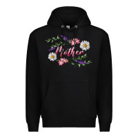 Black Floral Daisy Mother Premium Hoodie - RanaPortraitStore