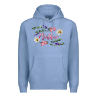Colony Blue Floral Daisy Mother Premium Hoodie - RanaPortraitStore