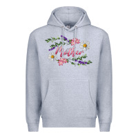Heather Grey Floral Daisy Mother Premium Hoodie - RanaPortraitStore