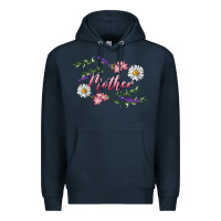 Navy Floral Daisy Mother Premium Hoodie - RanaPortraitStore