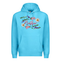 Ocean Blue Floral Daisy Mother Premium Hoodie - RanaPortraitStore
