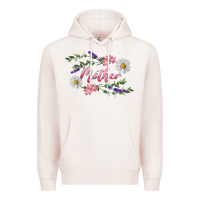 Pale Pink Floral Daisy Mother Premium Hoodie - RanaPortraitStore