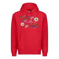 Red Floral Daisy Mother Premium Hoodie - RanaPortraitStore