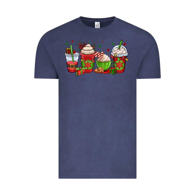 Christmas Coffee Cups Vintage Tee by OliviaCreatesArt | Teevron