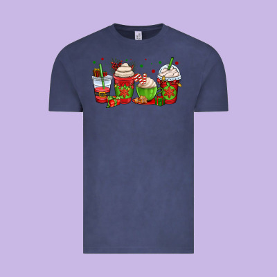 Christmas Coffee Cups Vintage Tee Designed By Oliviacreatesart