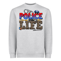 Heather Grey police life Heavyweight Sweatshirt - AdoDesignShop