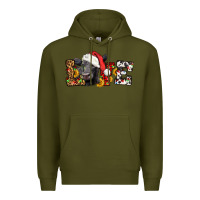 Army Green love christmas black angus Premium Hoodie - LillyAllenDesigns