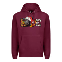 Burgundy love christmas black angus Premium Hoodie - LillyAllenDesigns