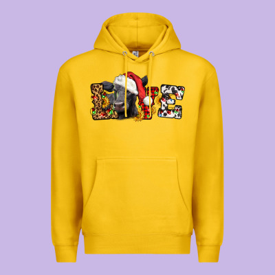 Love Christmas Black Angus Premium Hoodie Designed By Lillyallendesigns