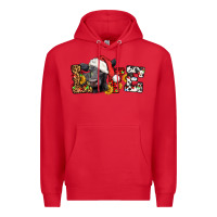 Red love christmas black angus Premium Hoodie - LillyAllenDesigns