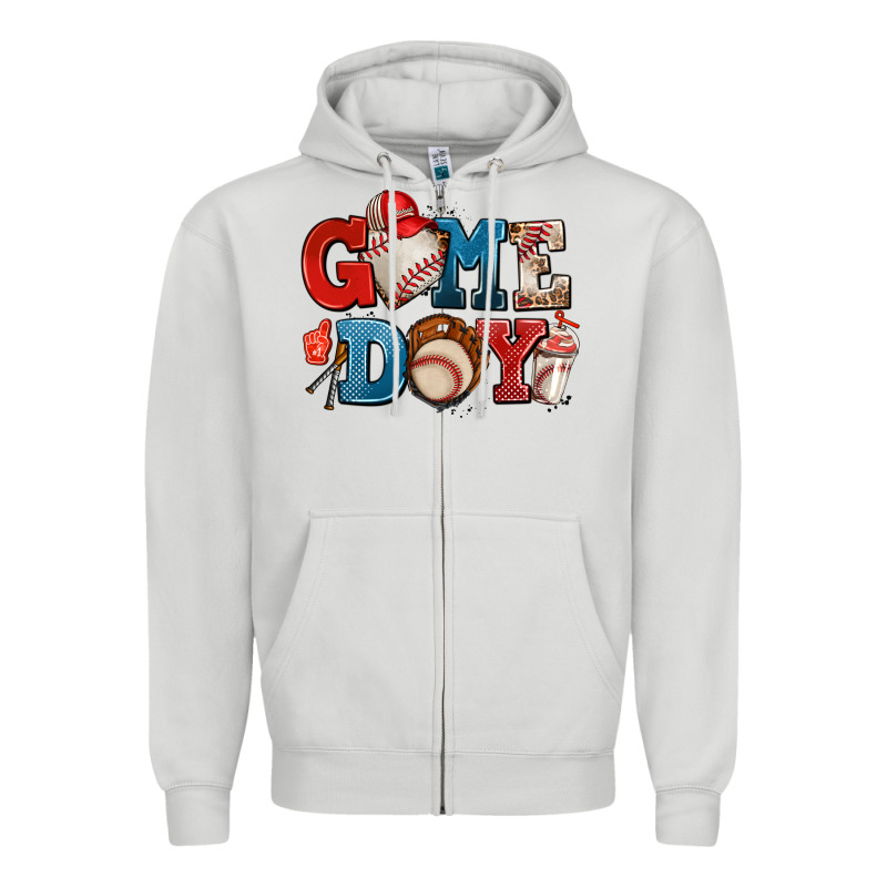 Game Day Baseball Zipper Hoodie by AdoDesignShop | Teevron