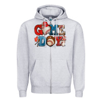 Heather Grey game day baseball Zipper Hoodie - AdoDesignShop