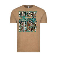 Vintage Coffee Howdy Cowhide Turquoise Vintage Tee - Jasminsmagicworld