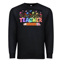Black teacher wildflowers kopyası Premium Sweatshirt - JahusDesignShop