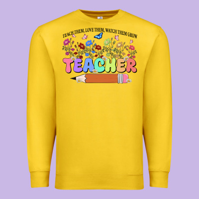 Teacher Wildflowers Kopyası Premium Sweatshirt Designed By Jahusdesignshop