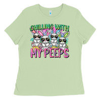 Matcha Chilling with my peeps Easter bunnies Ladies Tee - CowGirlArtShop