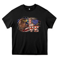 Black Love America Eagle 4th of july Heavy Core Tee - HowdyJamesFarm