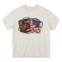 Cream Love America Eagle 4th of july Heavy Core Tee - HowdyJamesFarm