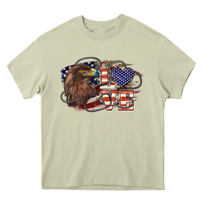 Love America Eagle 4th Of July Heavy Core Tee by HowdyJamesFarm | Teevron