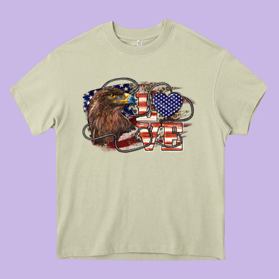 Love America Eagle 4th Of July Heavy Core Tee Designed By Howdyjamesfarm