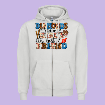 Diamonds Are A Girl's Best Friend Zipper Hoodie Designed By Adodesignshop