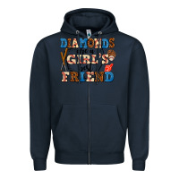 Navy diamonds are a girl's best friend Zipper Hoodie - AdoDesignShop