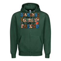 Sports Green diamonds are a girl's best friend Zipper Hoodie - AdoDesignShop