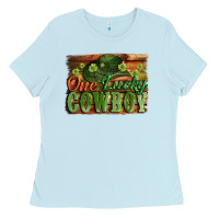 Baby Blue One lucky Cowboy St. Patrick's Day Ladies Tee - CowGirlArtShop