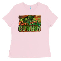 Bubblegum Pink One lucky Cowboy St. Patrick's Day Ladies Tee - CowGirlArtShop