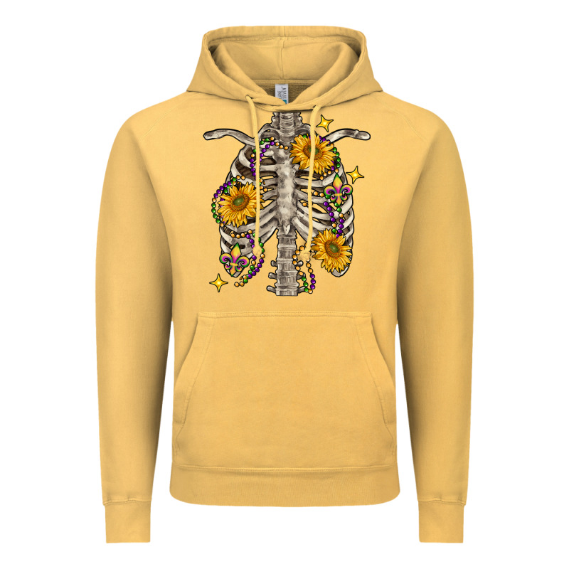 Mardi Gras Chest Sunflowers Skeleton Vintage Hoodie by FaDigitalArtStudio | Teevron