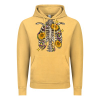 Vintage Mustard mardi gras chest sunflowers skeleton Vintage Hoodie - FaDigitalArtStudio